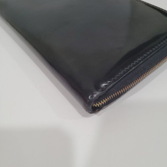 Celine Wallet Patent Leather Black Clutch Large Zip Around Multifunction Designe - Picture 8 of 9